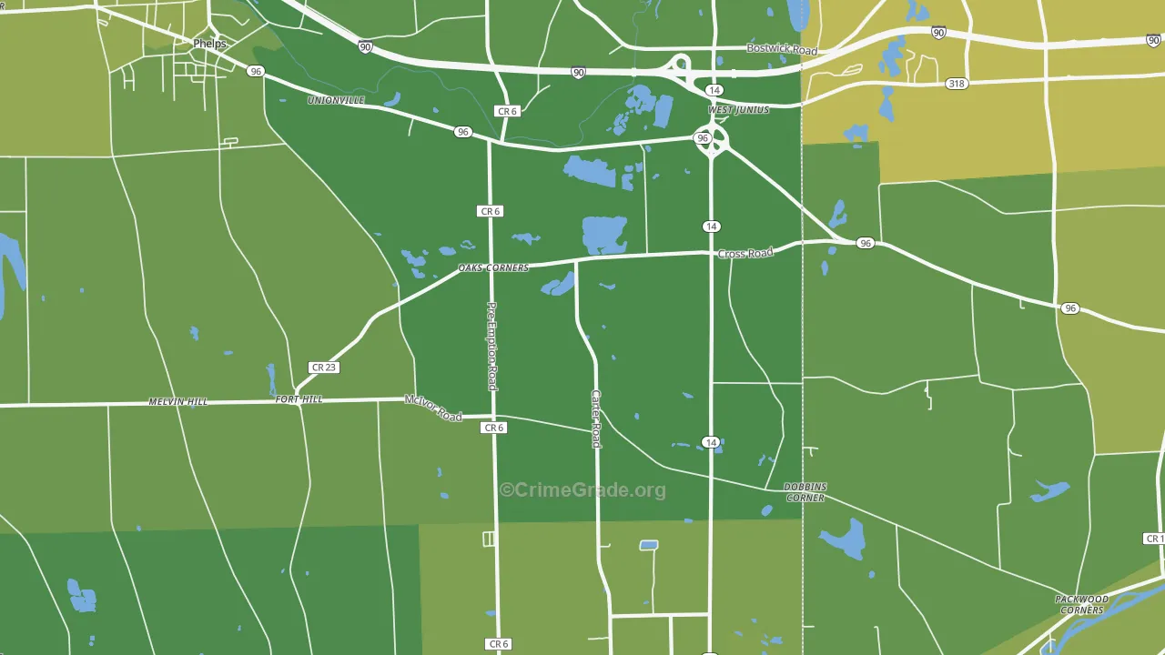 Oaks Corners, NY Map of Vandalism Rates