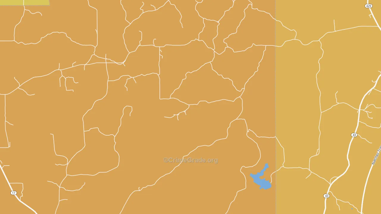 Oaks, MS Map of Vandalism Rates