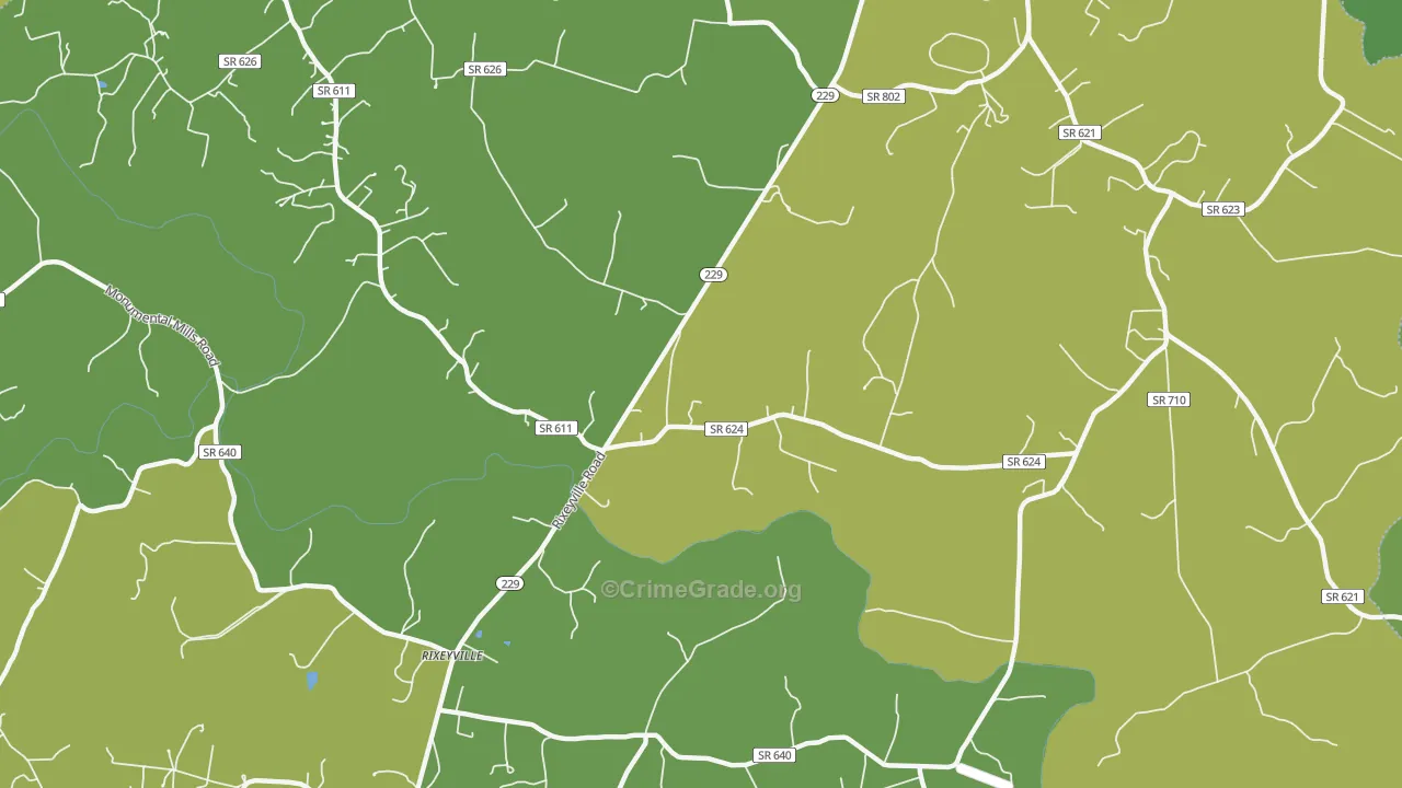 Oakshade, VA Map of Vandalism Rates