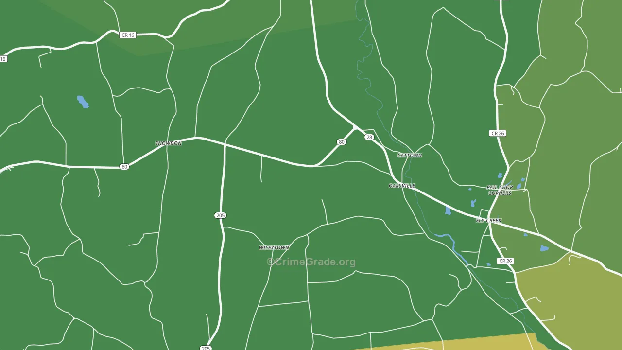 Oaksville, NY Map of Vandalism Rates