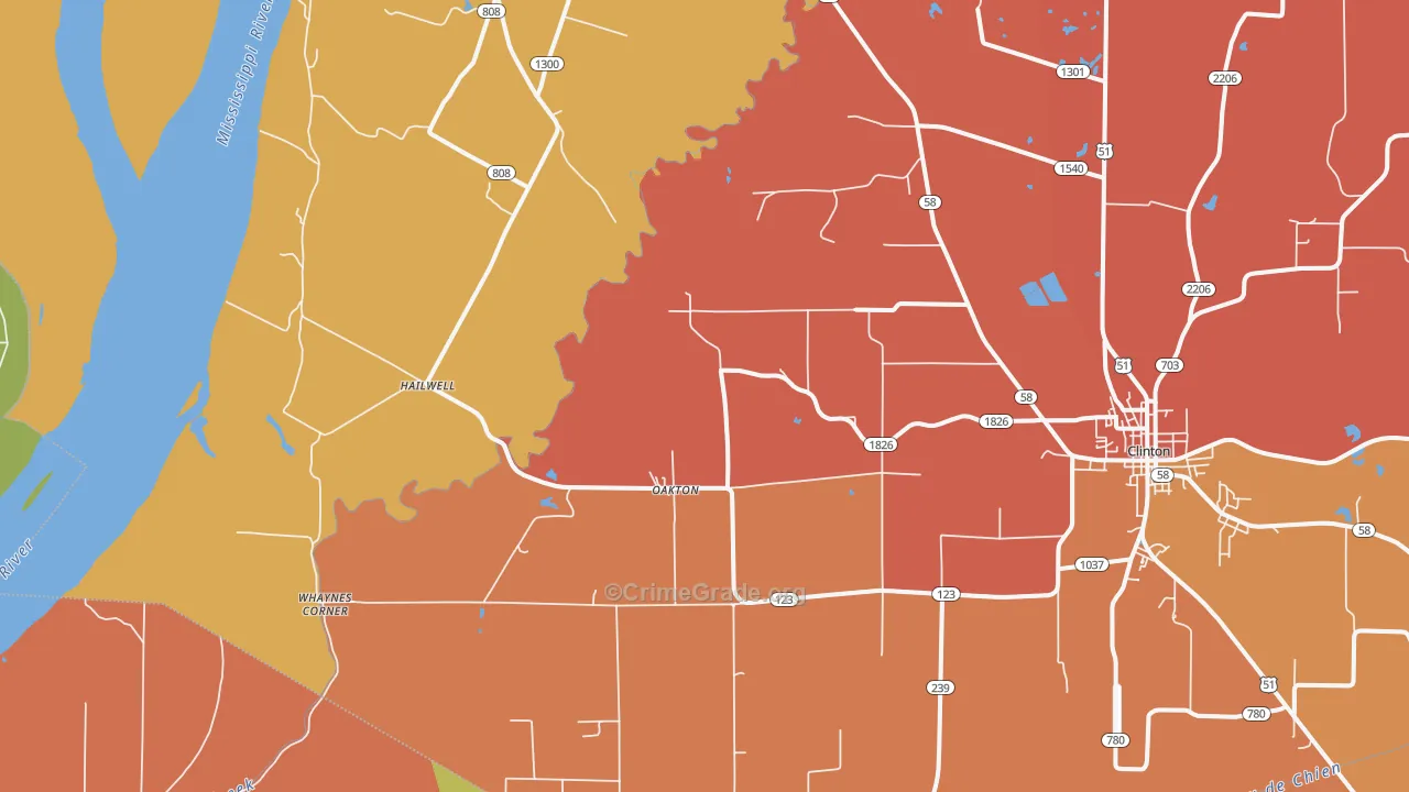 Oakton, KY Map of Vandalism Rates