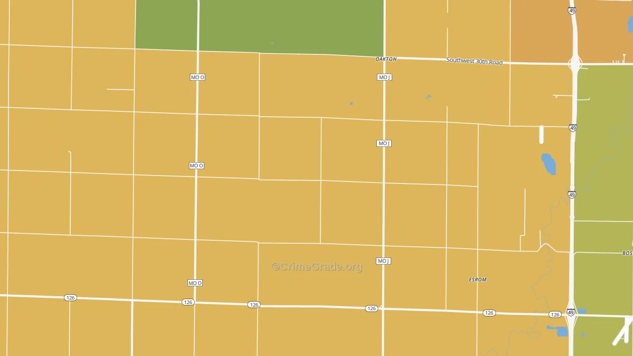 Oakton, MO Map of Vandalism Rates