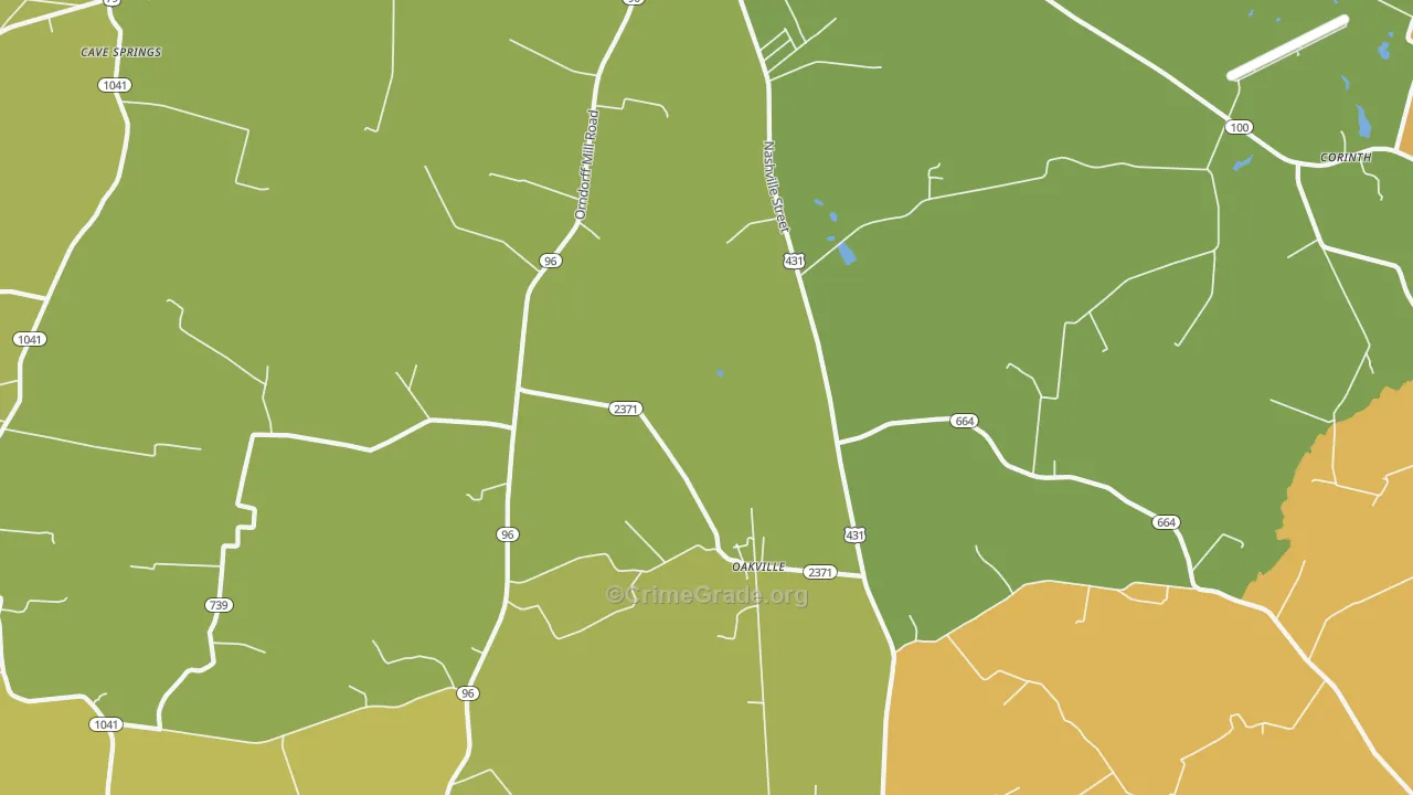 Oakville, KY Map of Vandalism Rates