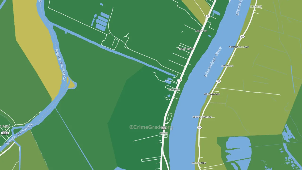 Oakville, LA Map of Vandalism Rates