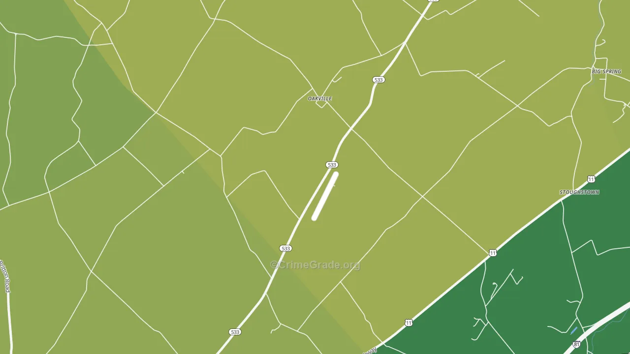 Oakville, PA Map of Vandalism Rates