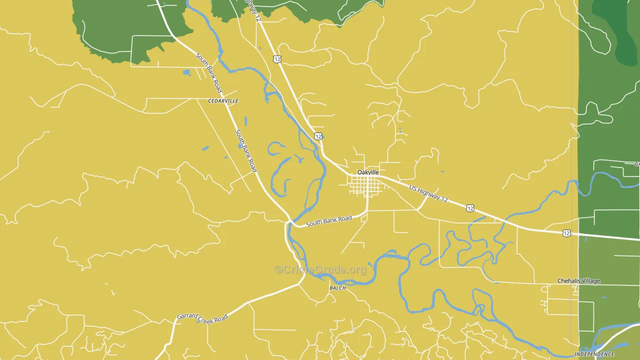Oakville, WA Map of Vandalism Rates