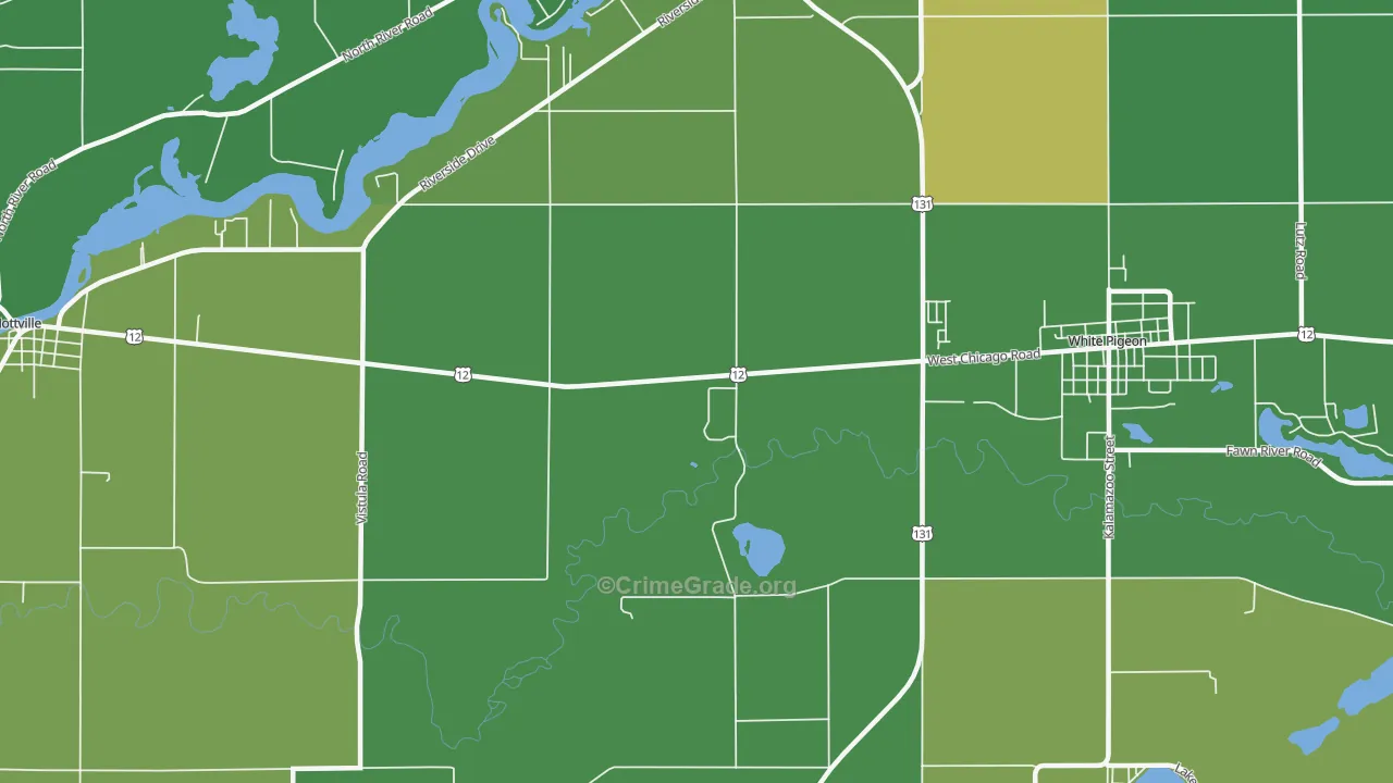 Oakwood, MI Map of Vandalism Rates