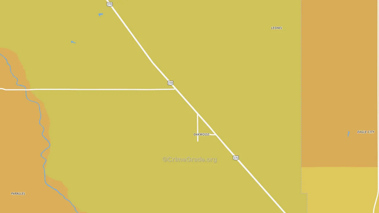 Oakwood, OK Map of Vandalism Rates