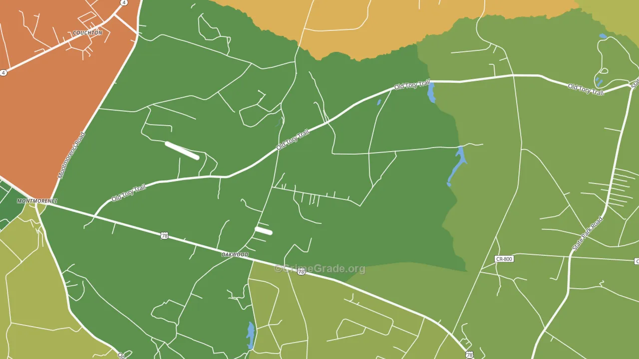 Oakwood, SC Map of Vandalism Rates