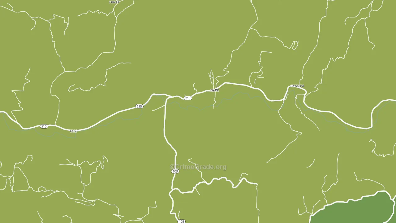 Oark, AR Map of Vandalism Rates