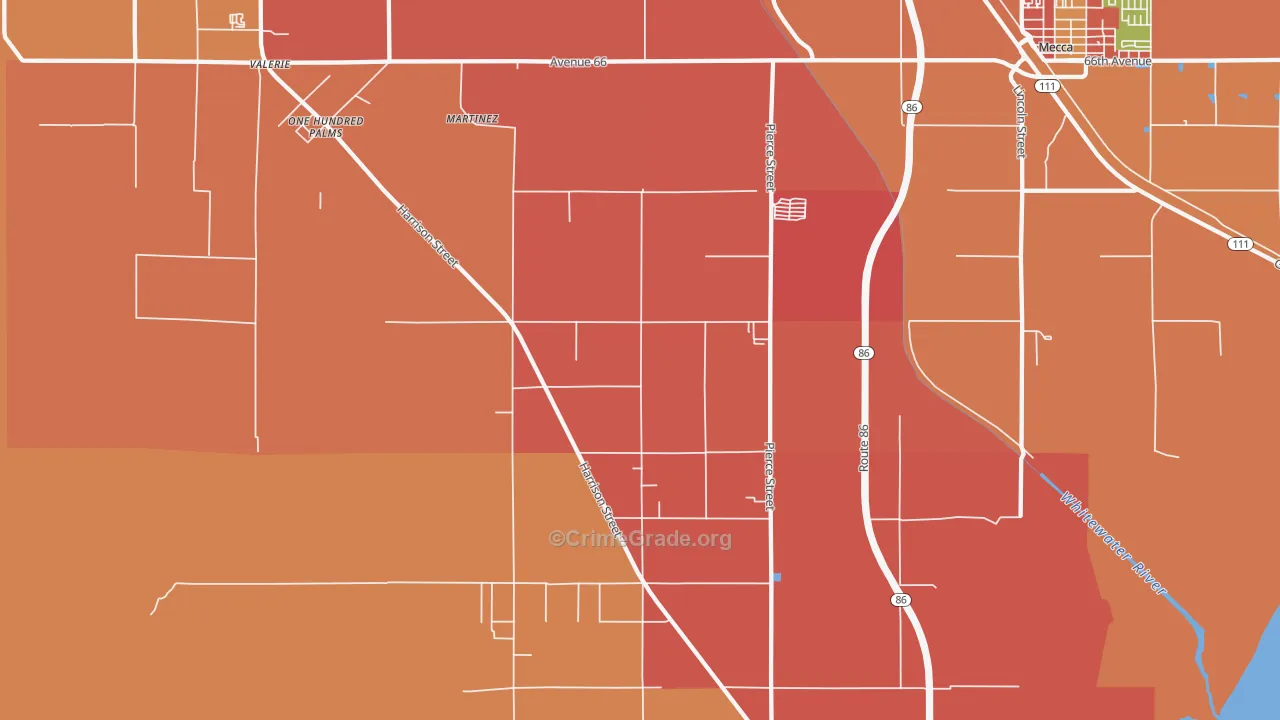 Oasis, CA Map of Vandalism Rates