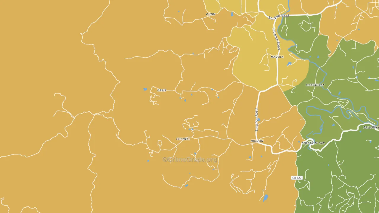 Oasis, GA Map of Vandalism Rates