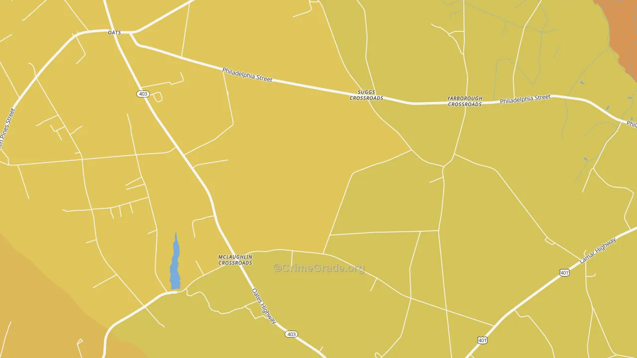 Oats, SC Map of Vandalism Rates