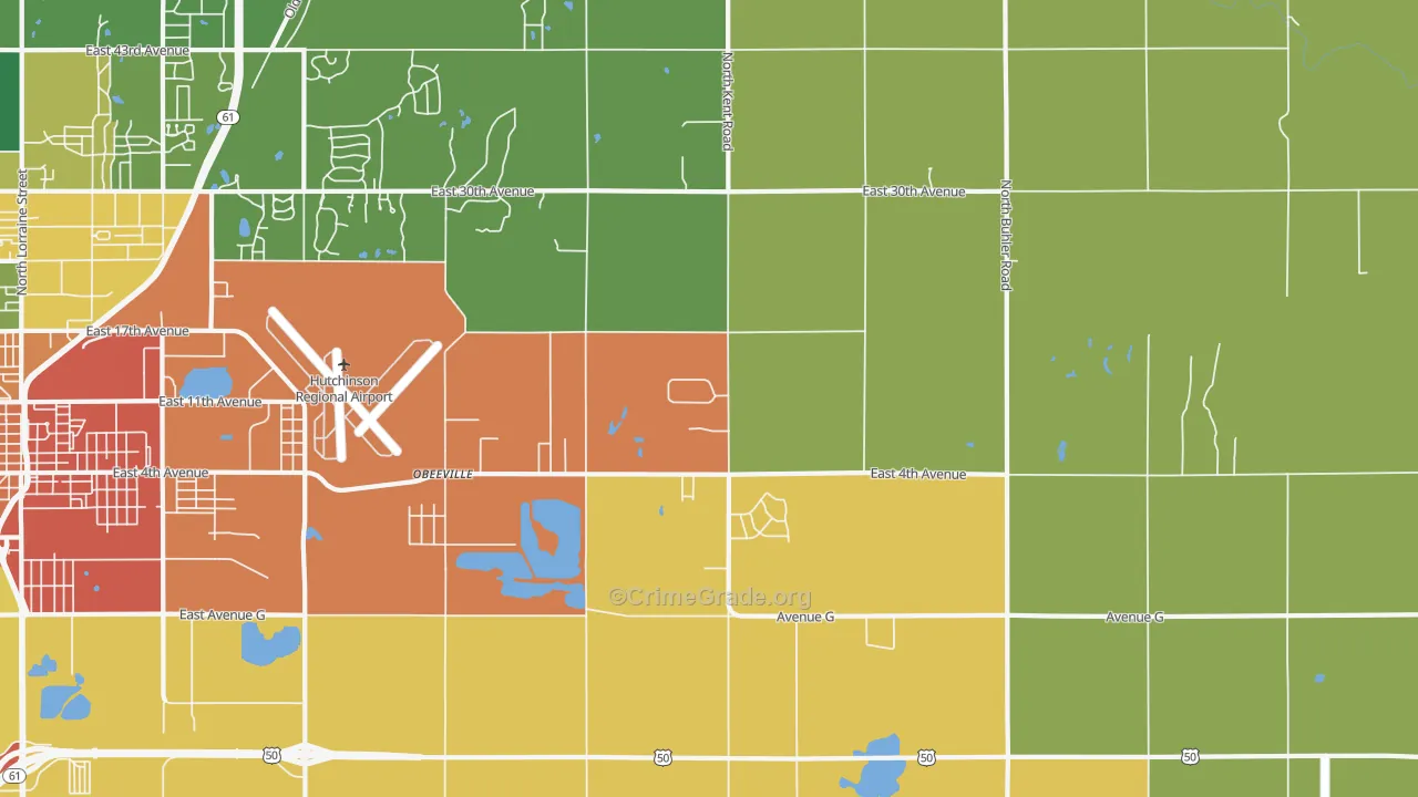 Obeeville, KS Map of Vandalism Rates