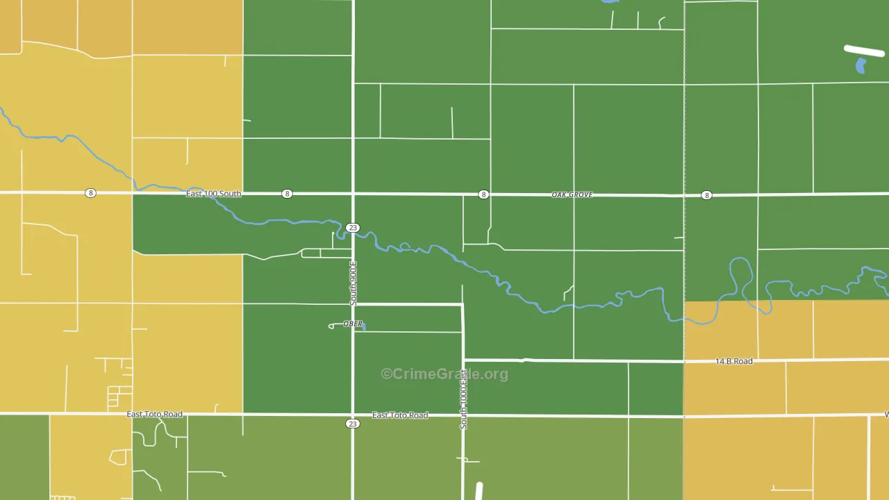 Ober, IN Map of Vandalism Rates