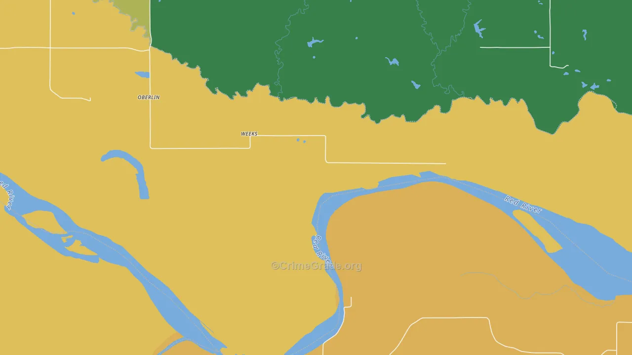 Oberlin, OK Map of Vandalism Rates