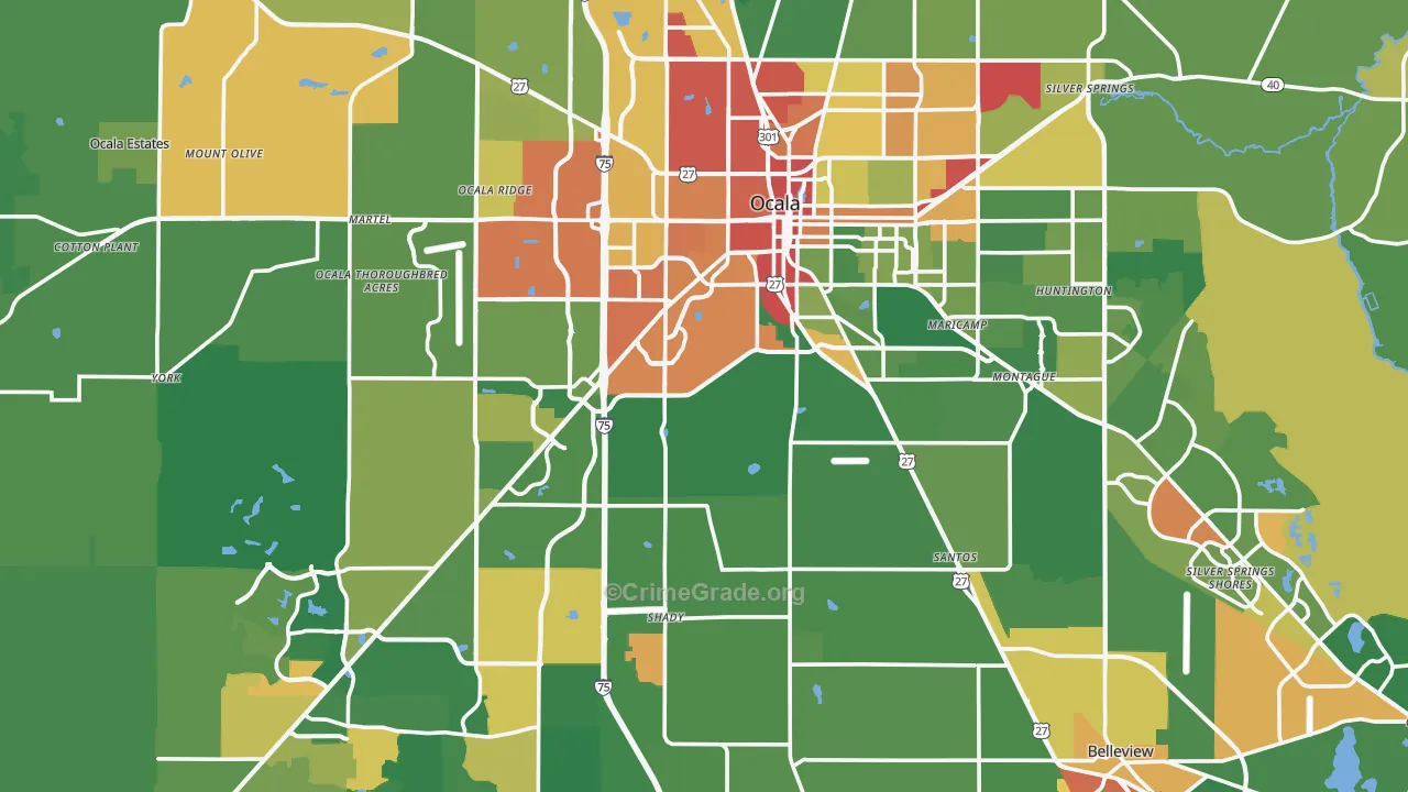 Ocala, FL Map of Vandalism Rates