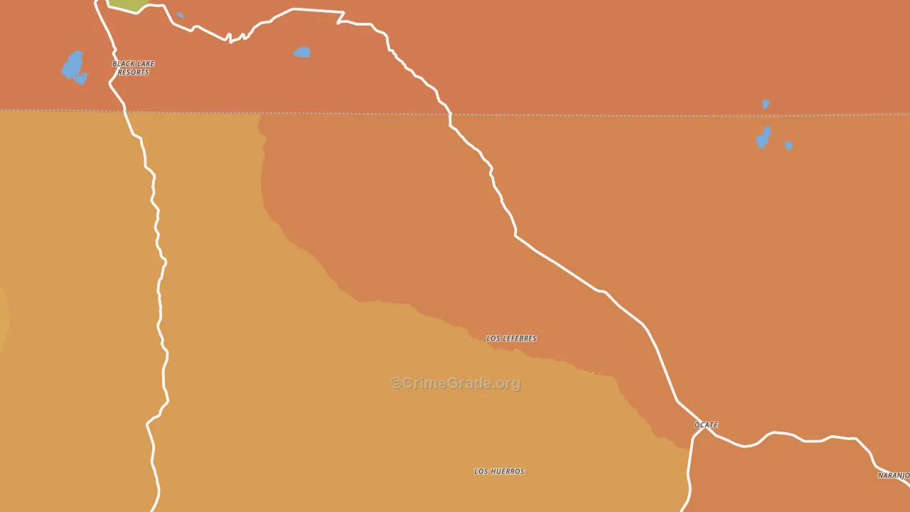 Ocate, NM Map of Vandalism Rates