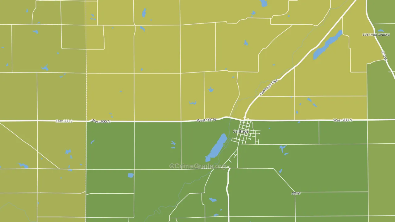 Occident, IN Map of Vandalism Rates