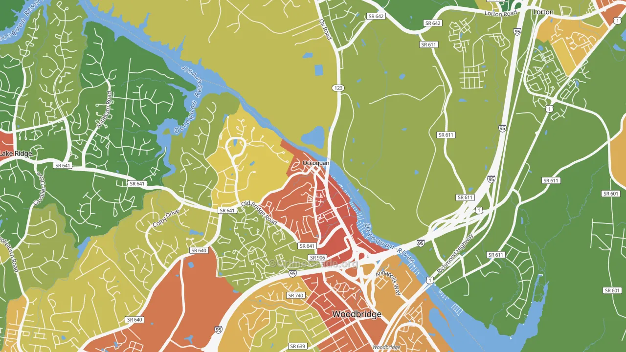 Occoquan, VA Map of Vandalism Rates