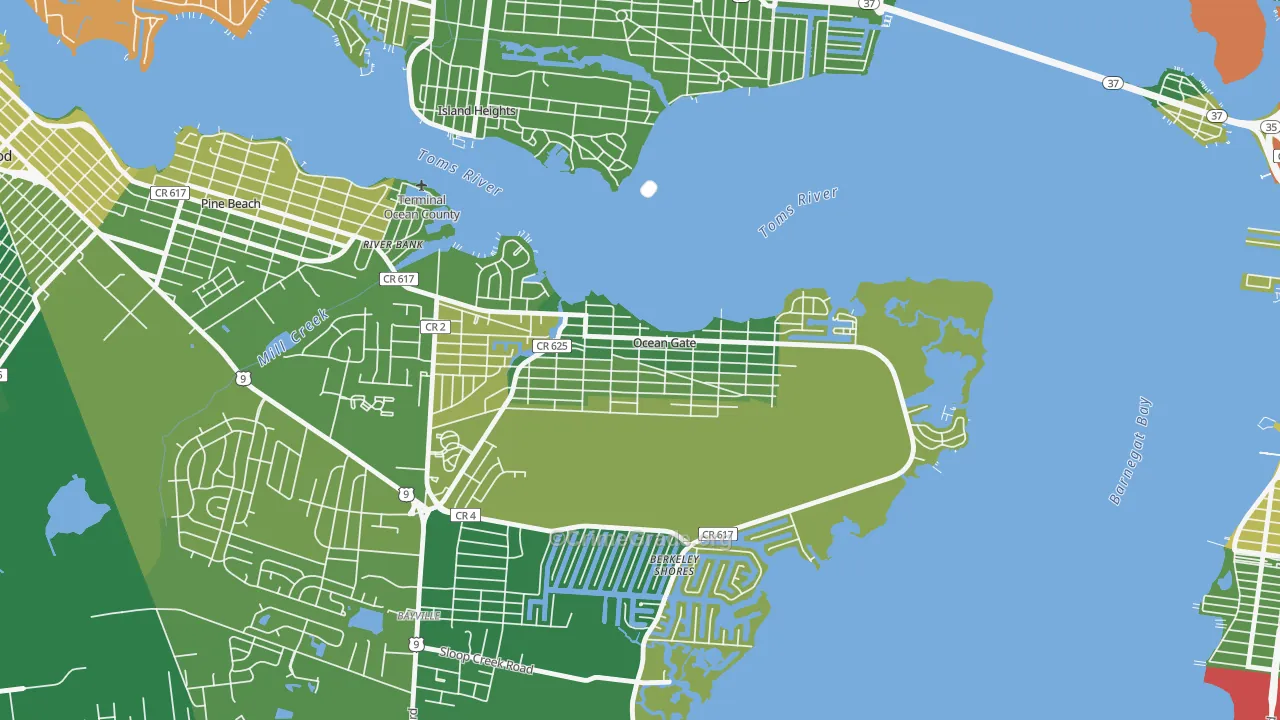 Ocean Gate, NJ Map of Vandalism Rates