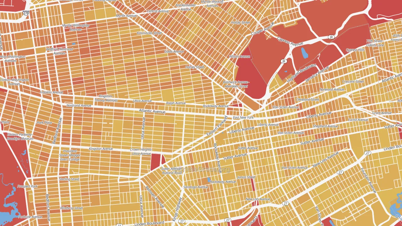 Ocean Hill, Brooklyn, NY Map of Vandalism Rates