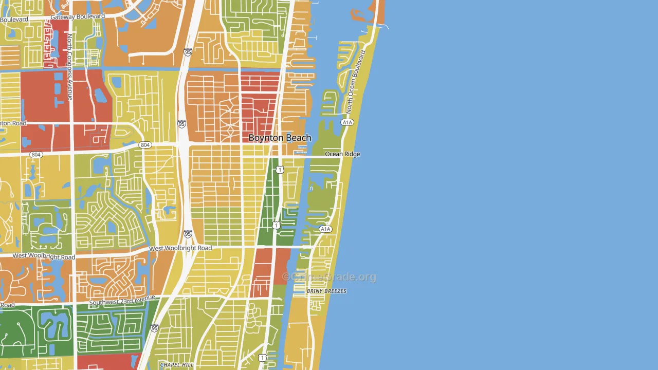 Ocean Ridge, FL Map of Vandalism Rates