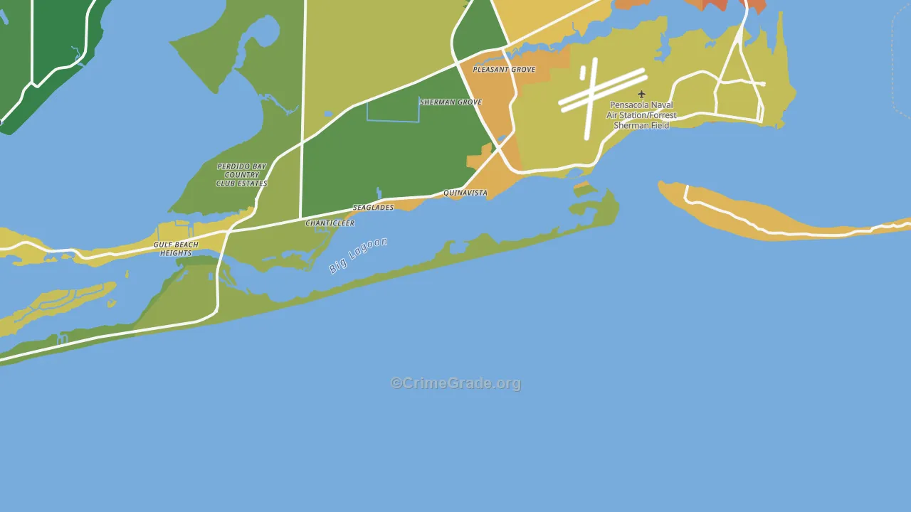 Ocean Springs, FL Map of Vandalism Rates