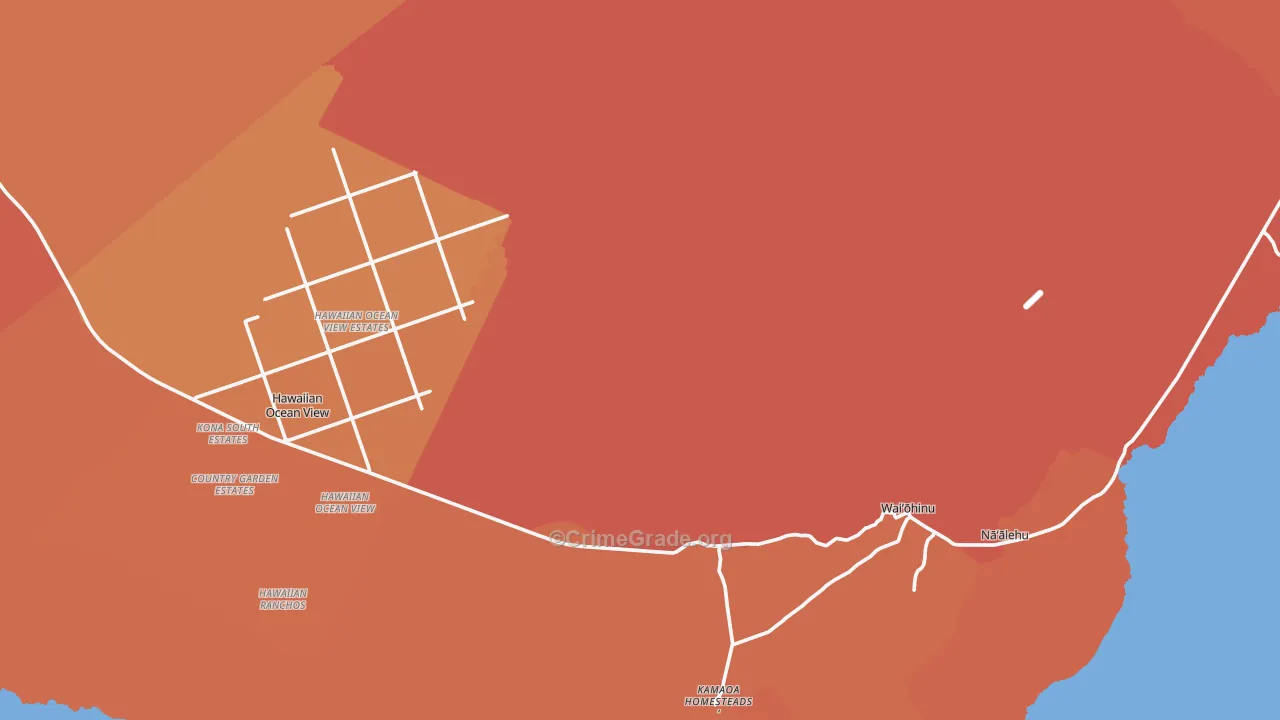 Ocean View, HI Map of Vandalism Rates