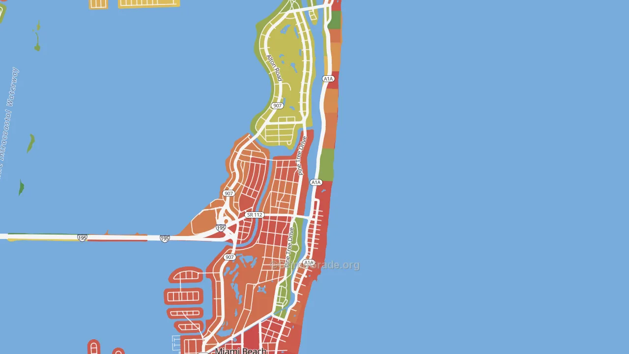 Oceanfront, Miami Beach, FL Map of Vandalism Rates