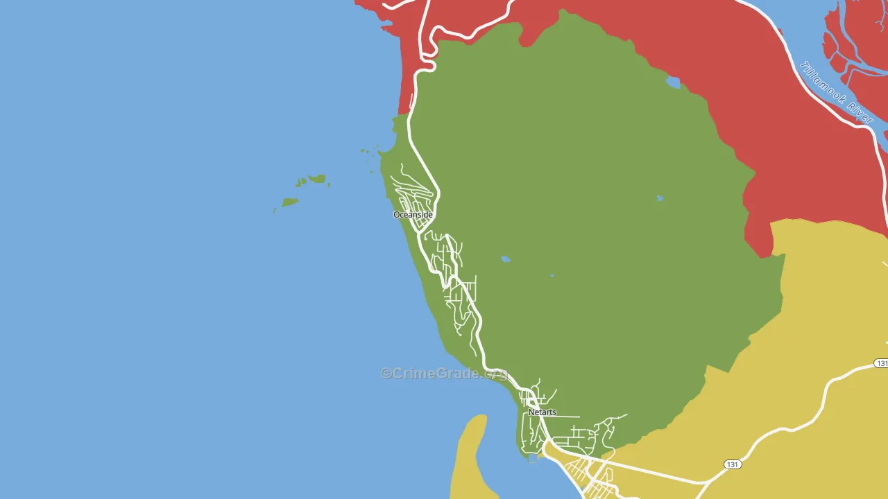 Oceanside, OR Map of Vandalism Rates