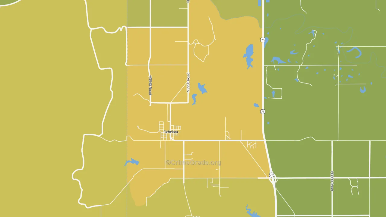 Ochelata, OK Map of Vandalism Rates