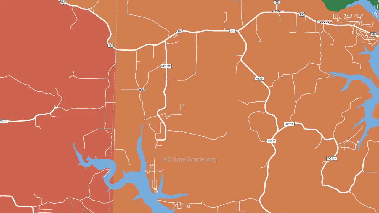 Ocie, MO Map of Vandalism Rates