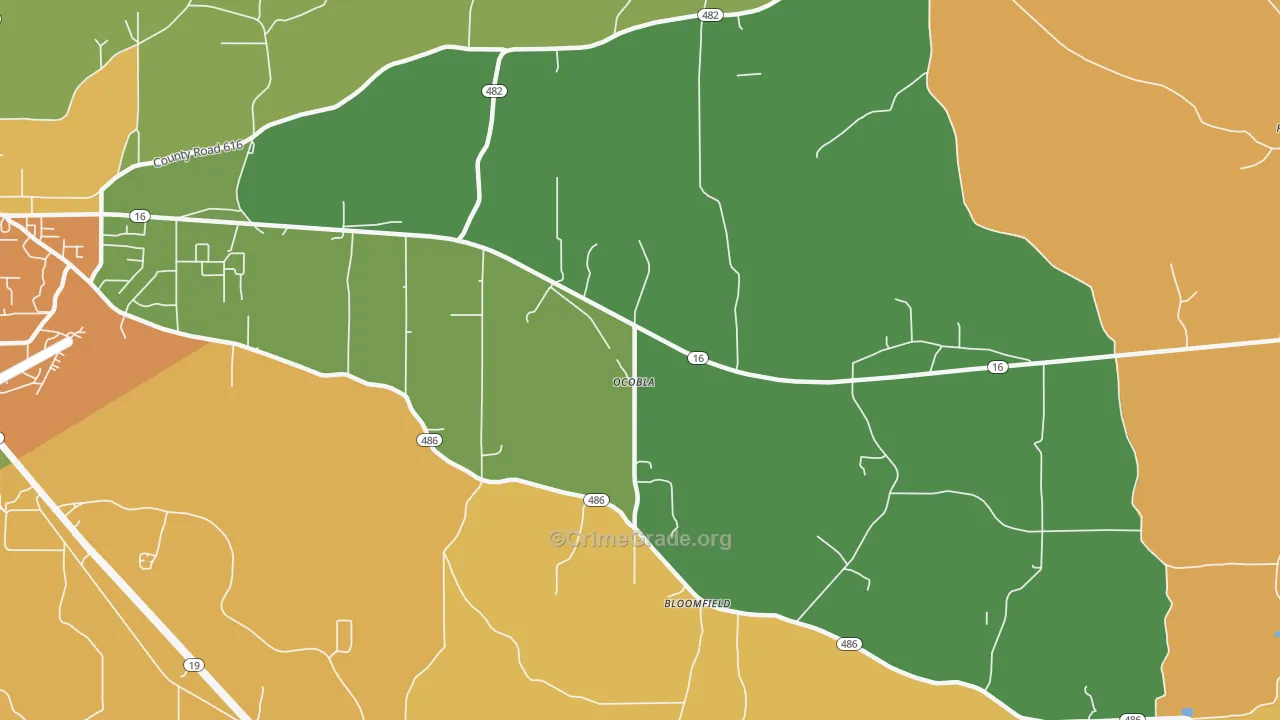 Ocobla, MS Map of Vandalism Rates