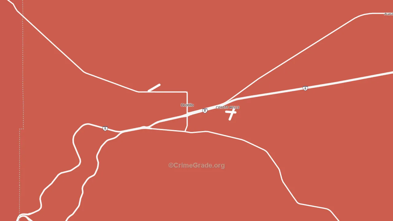 Ocotillo, CA Map of Vandalism Rates