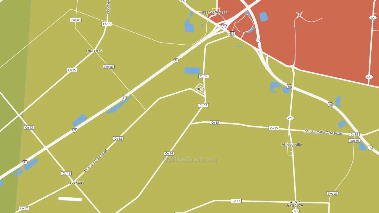 Octa, OH Map of Vandalism Rates