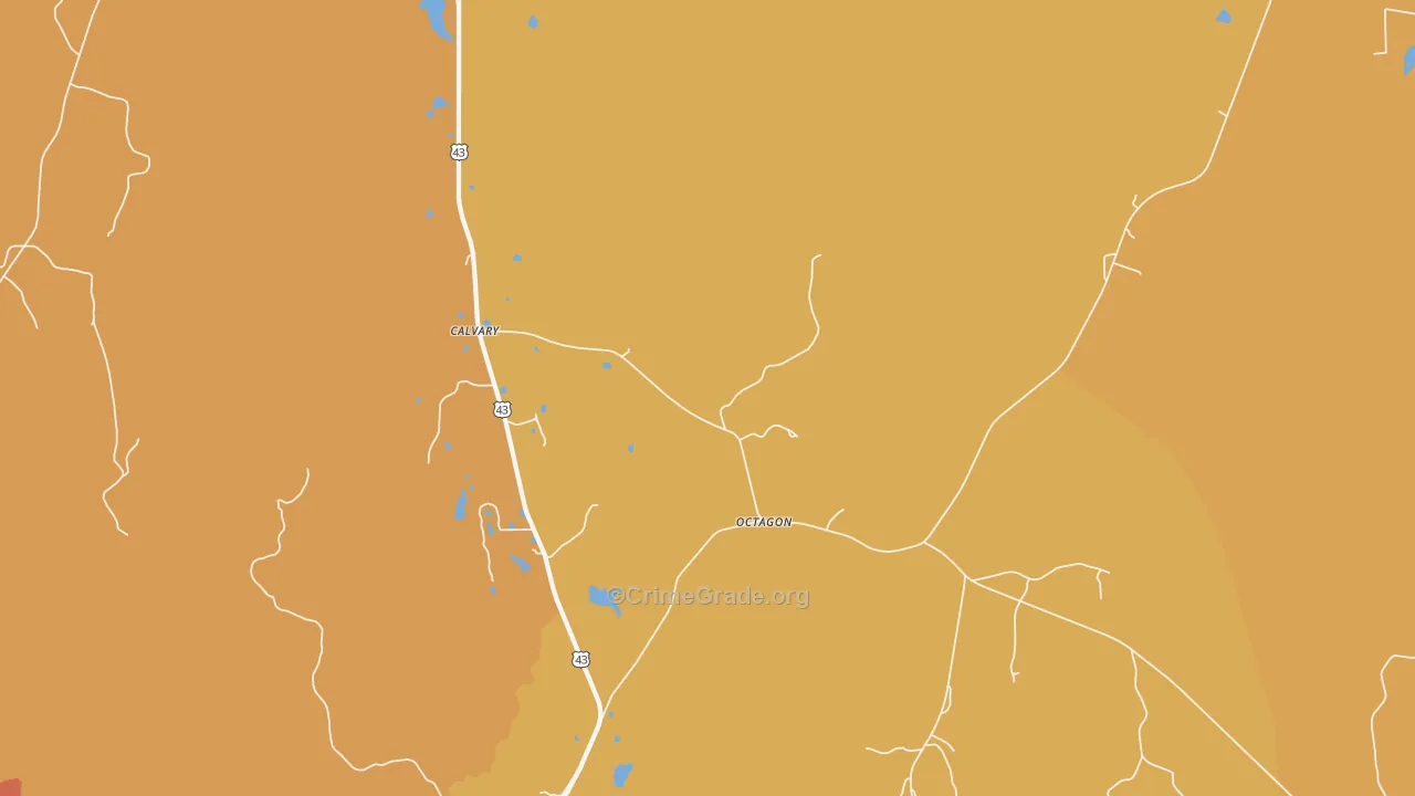 Octagon, AL Map of Vandalism Rates