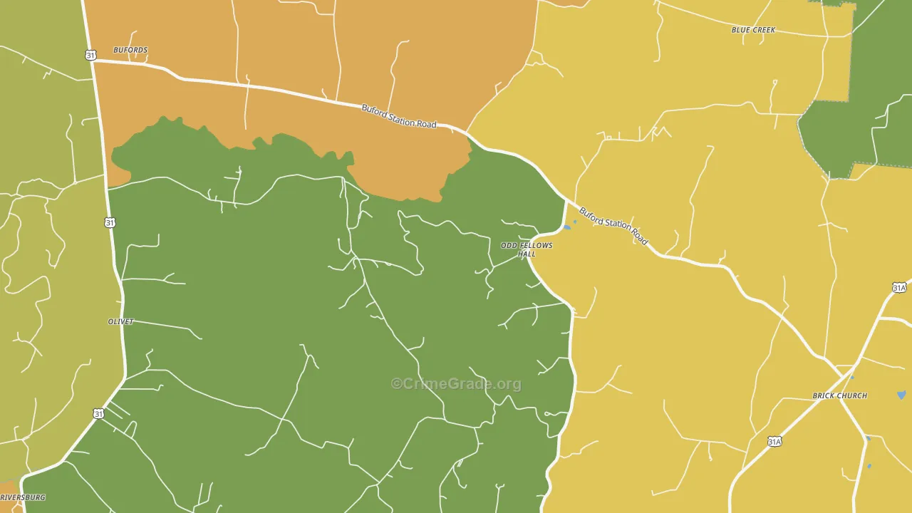 Odd Fellows Hall, TN Map of Vandalism Rates