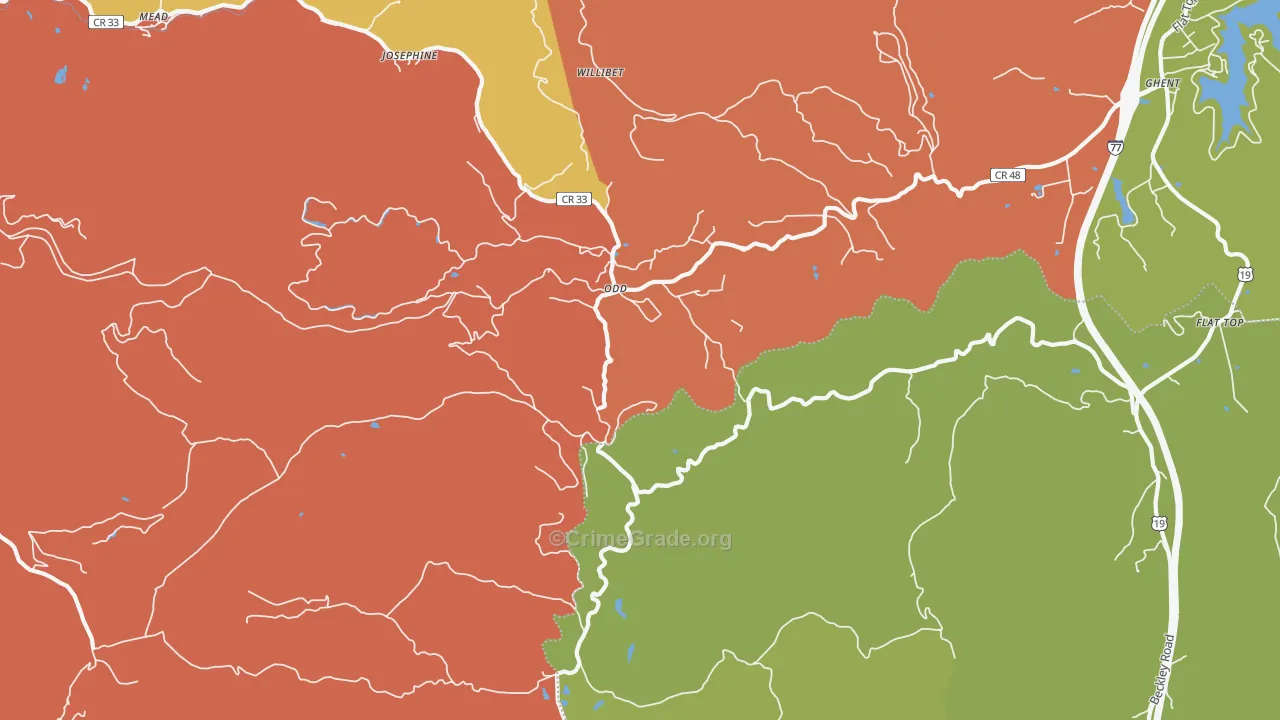 Odd, WV Map of Vandalism Rates