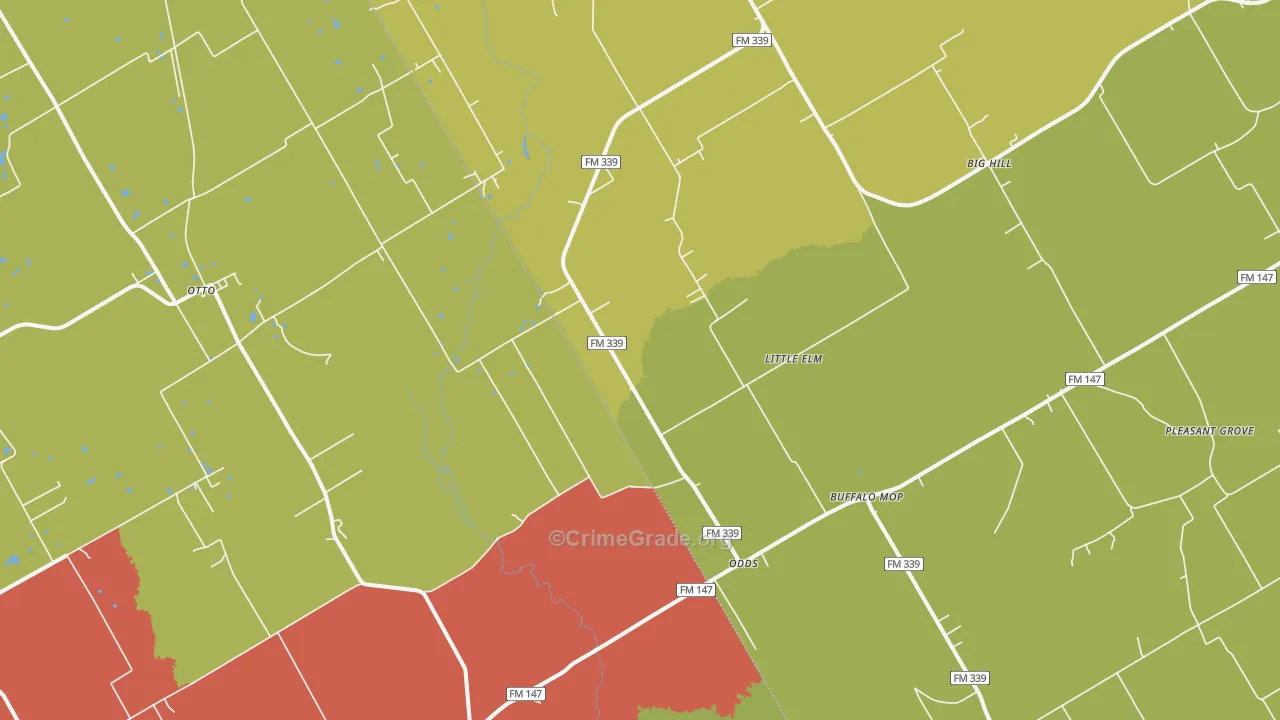 Odds, TX Map of Vandalism Rates