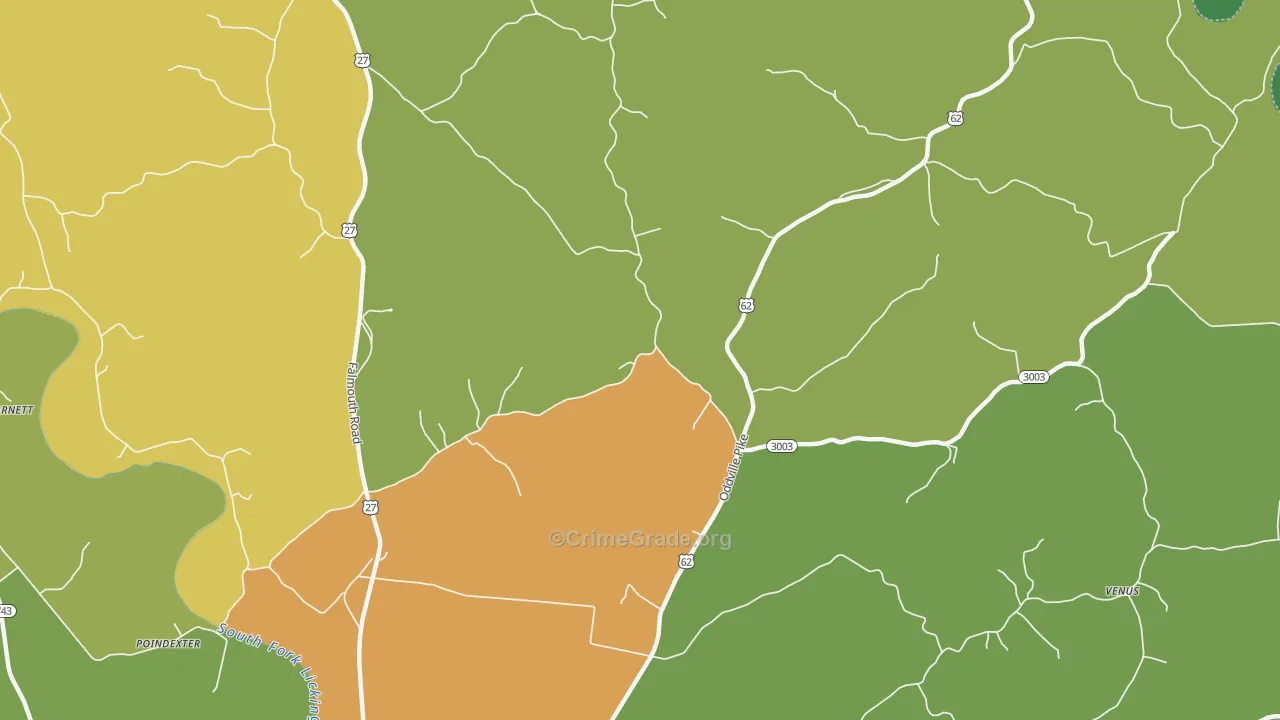 Oddville, KY Map of Vandalism Rates