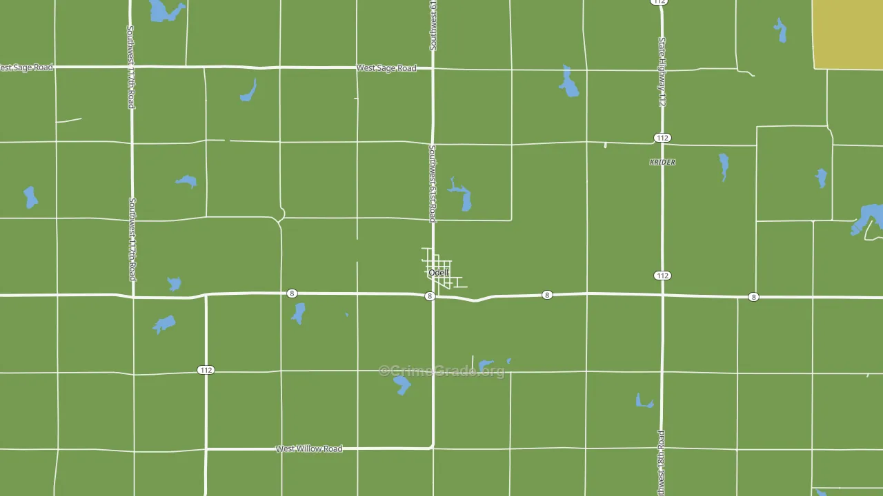 Odell, NE Map of Vandalism Rates