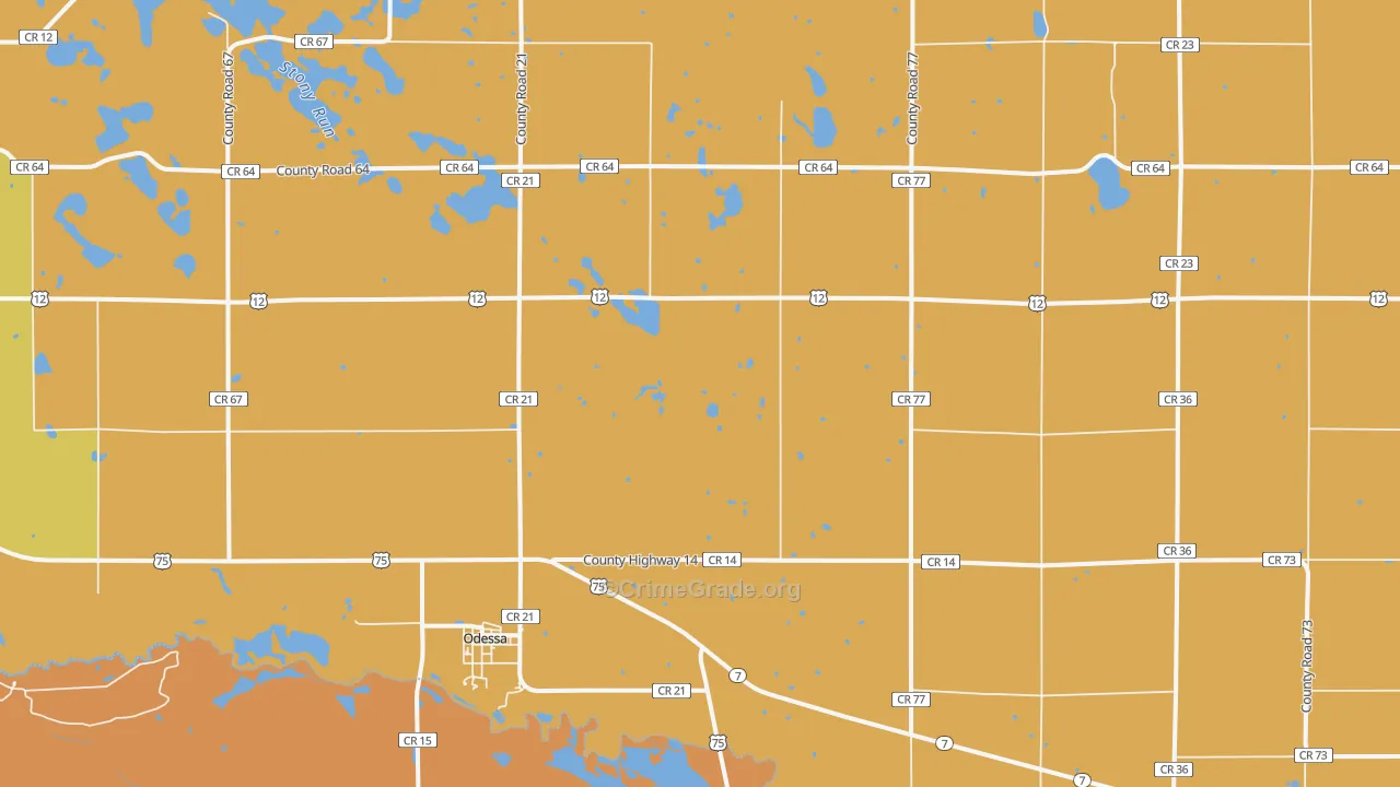 Odessa, MN Map of Vandalism Rates