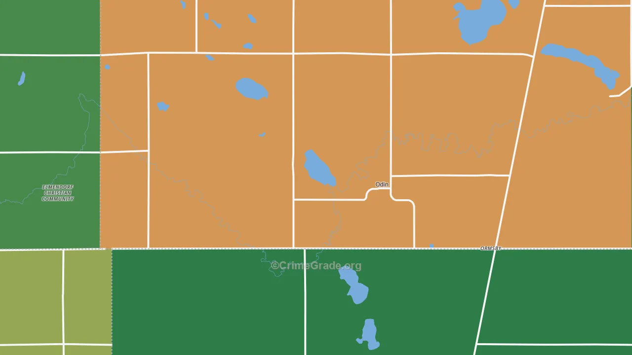 Odin, MN Map of Vandalism Rates