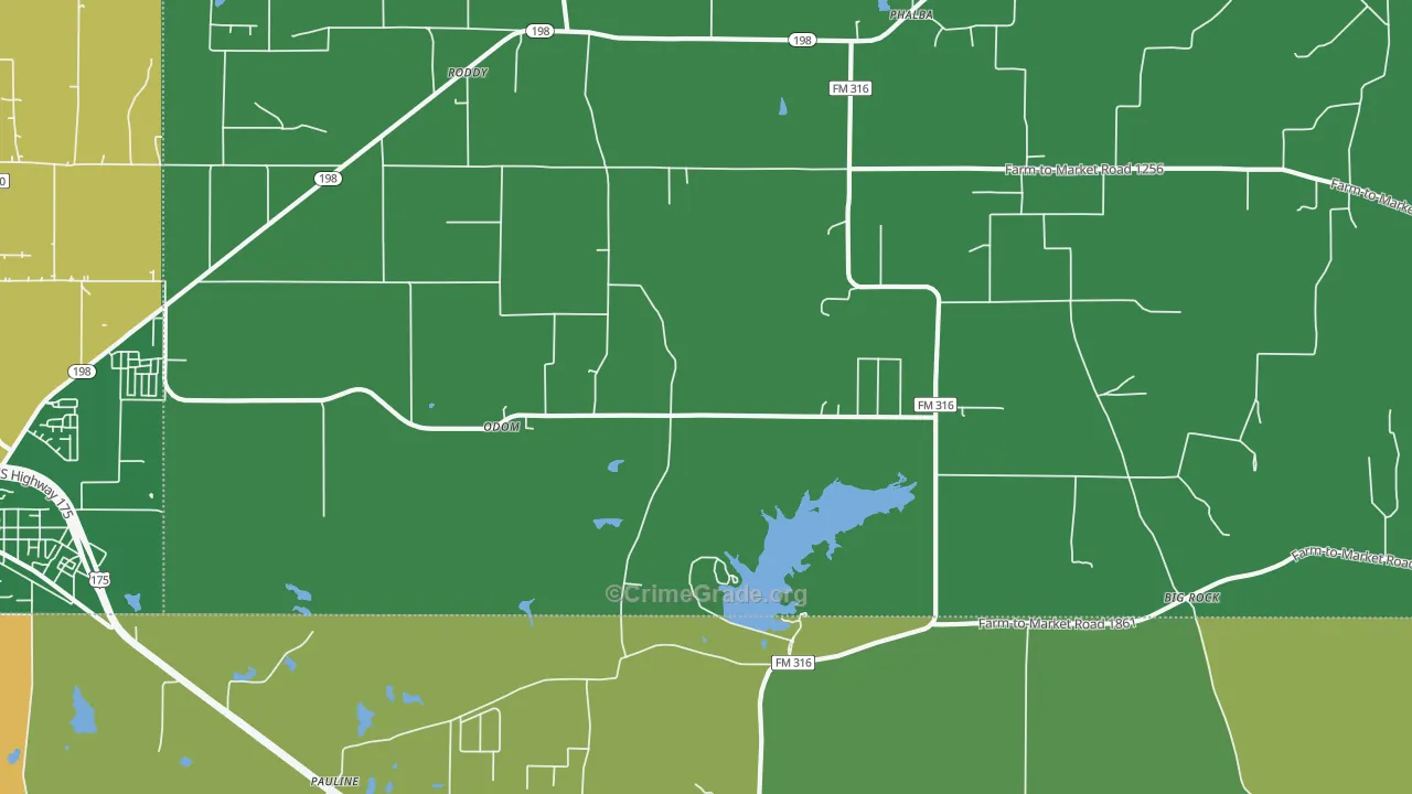 Odom, TX Map of Vandalism Rates