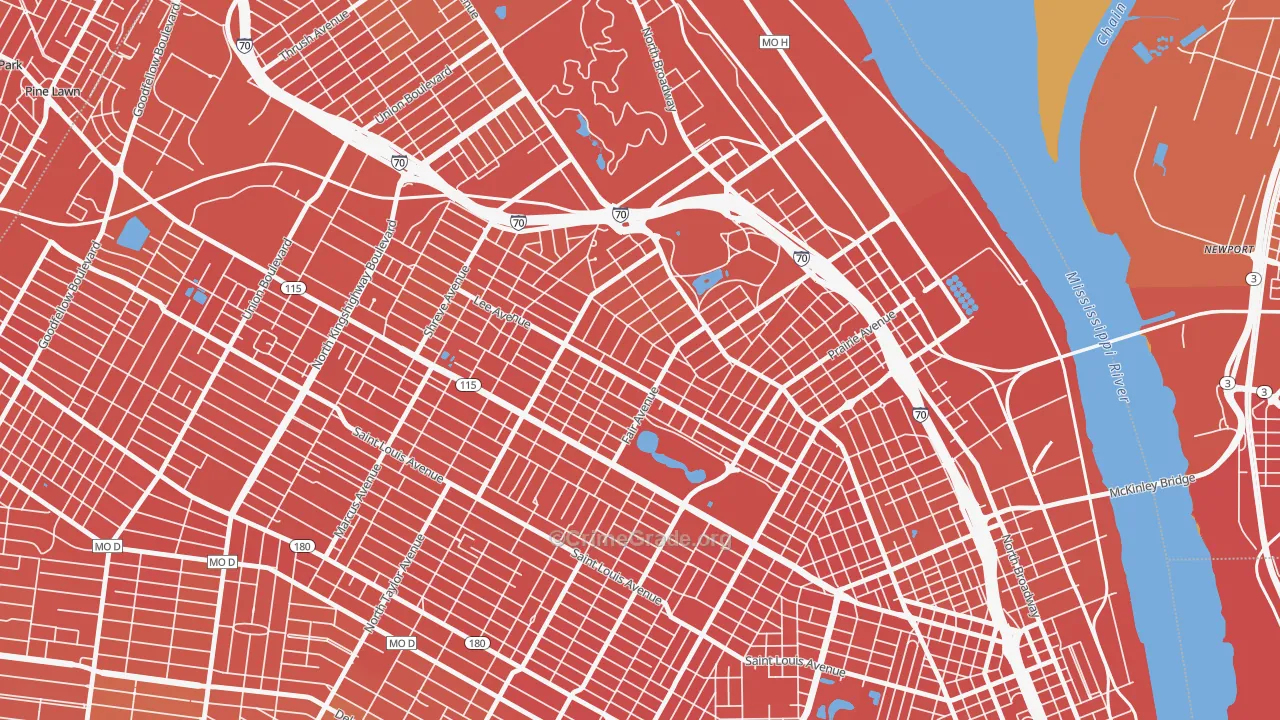 O'Fallon, St. Louis, MO Map of Vandalism Rates