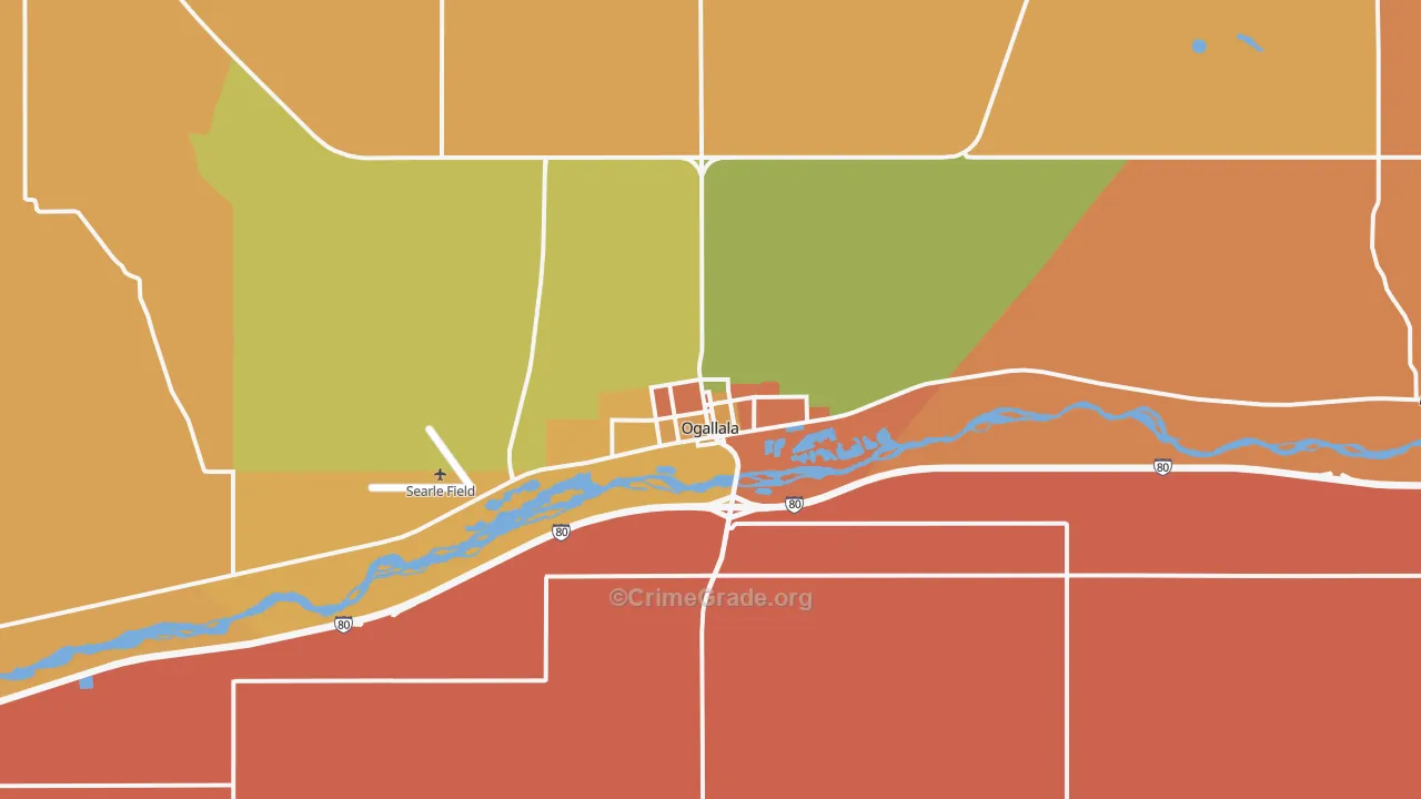 Ogallala, NE Map of Vandalism Rates