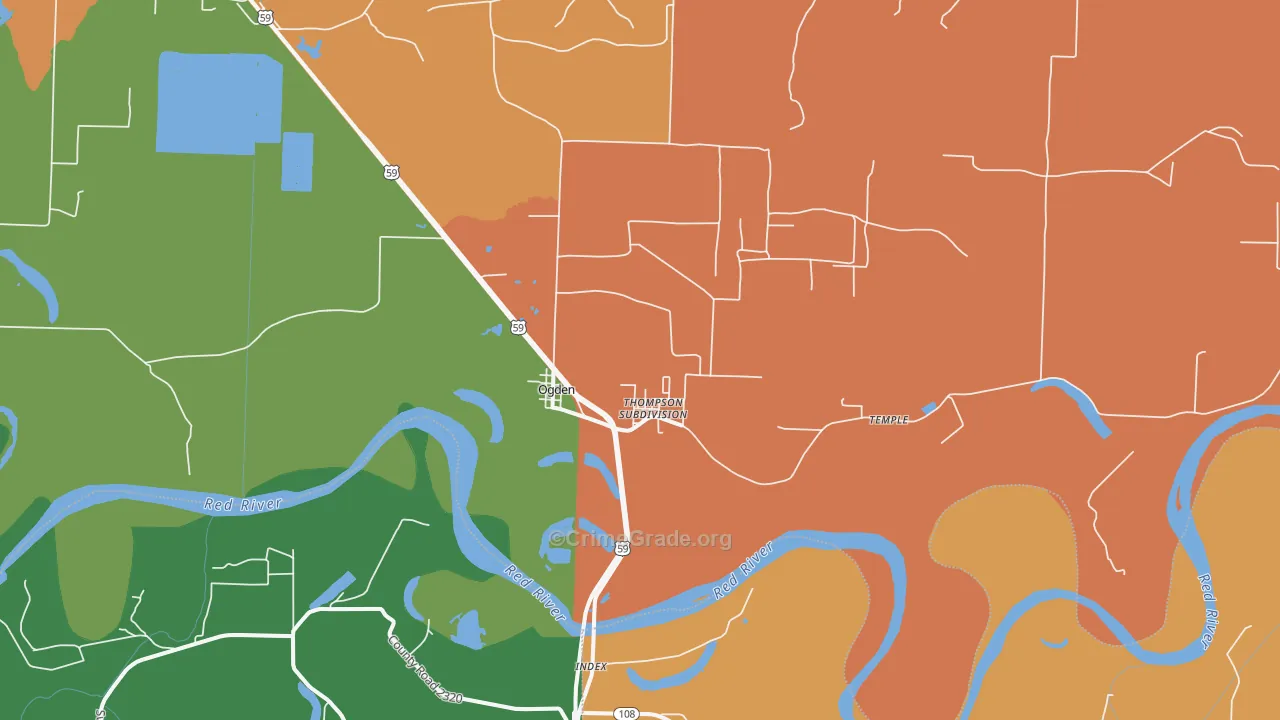 Ogden, AR Map of Vandalism Rates