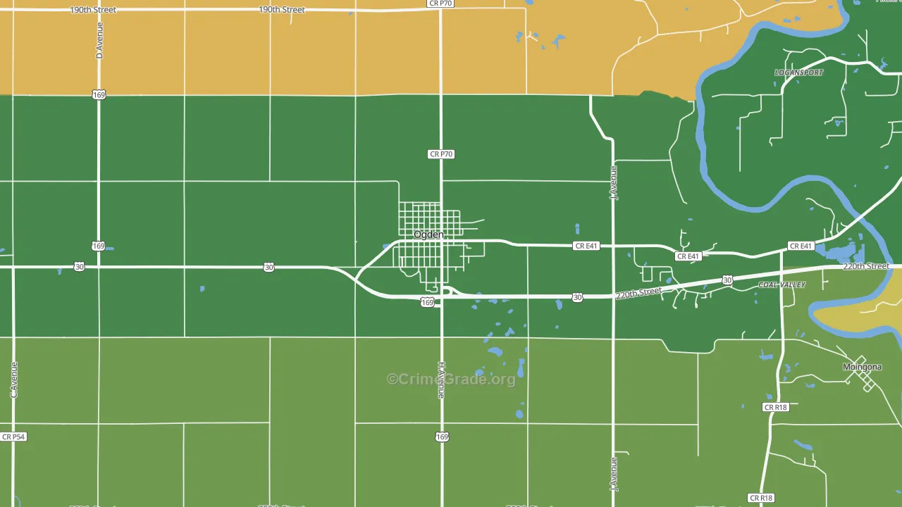 Ogden, IA Map of Vandalism Rates