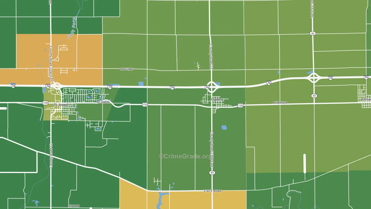 Ogden, IL Map of Vandalism Rates